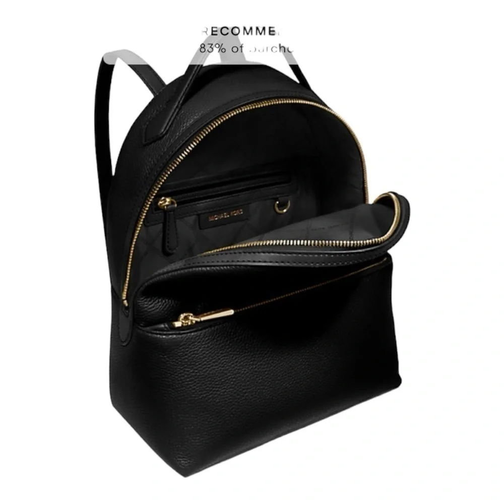 NWT-MICHAEL KORS-VALERIE-BLACK PEBBLED LEATHER BACKPACK-38F2G9VB2L